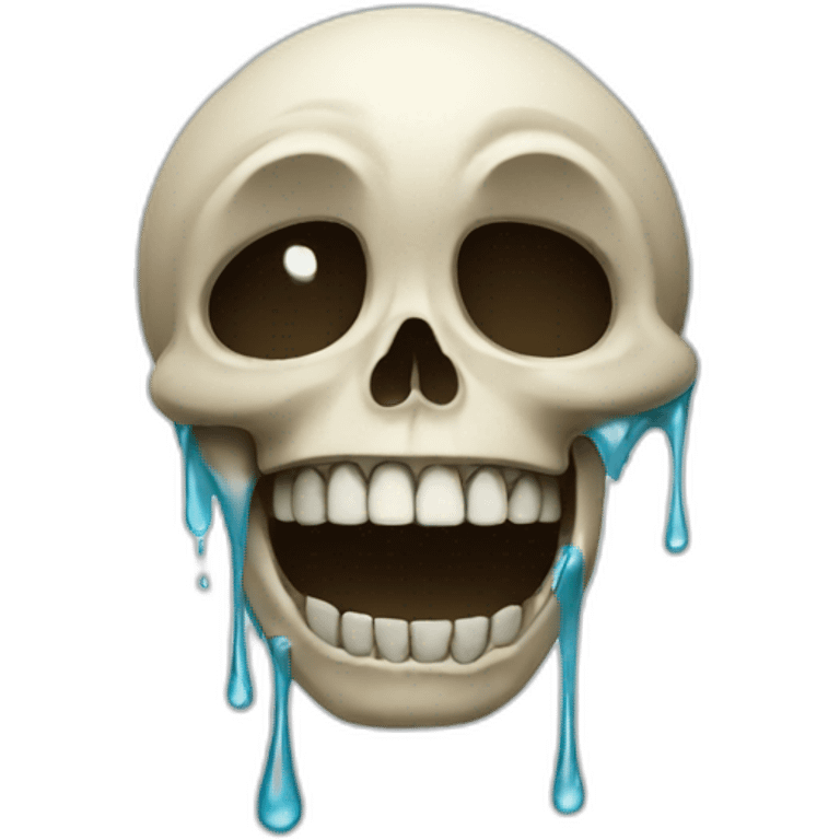 A skull with tears that laughs emoji