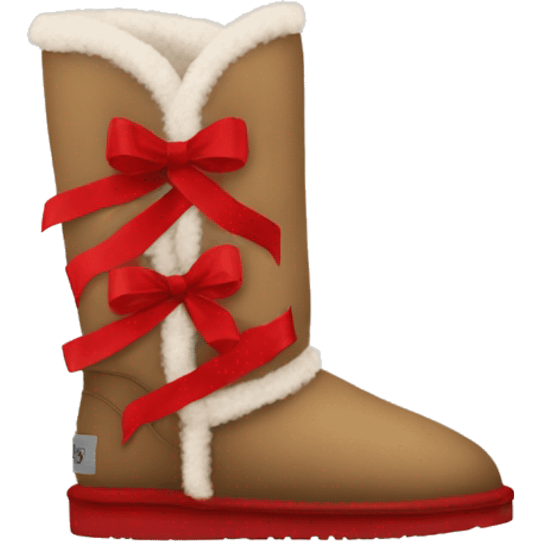 aesthetic uggs with red ribbons emoji