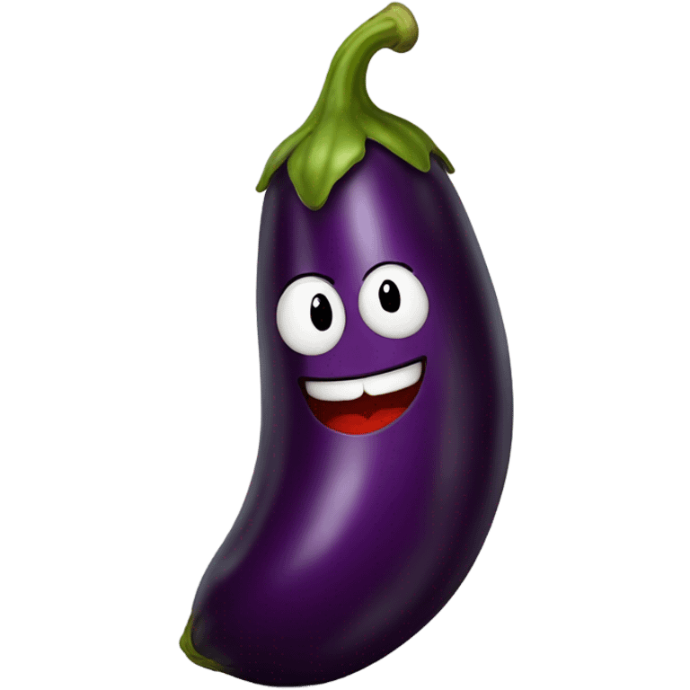 Eggplant with lips emoji