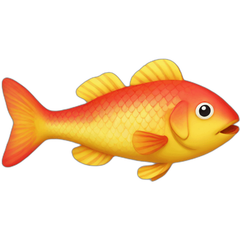 happy red yellow fish emoji