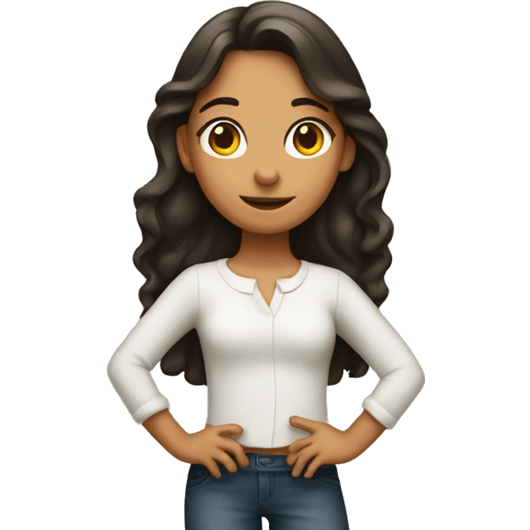 Spanish girl putting hand on hip  emoji