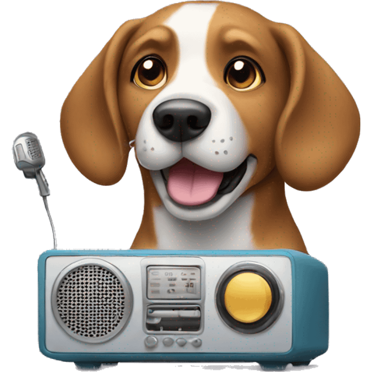 dog listening to the radio emoji