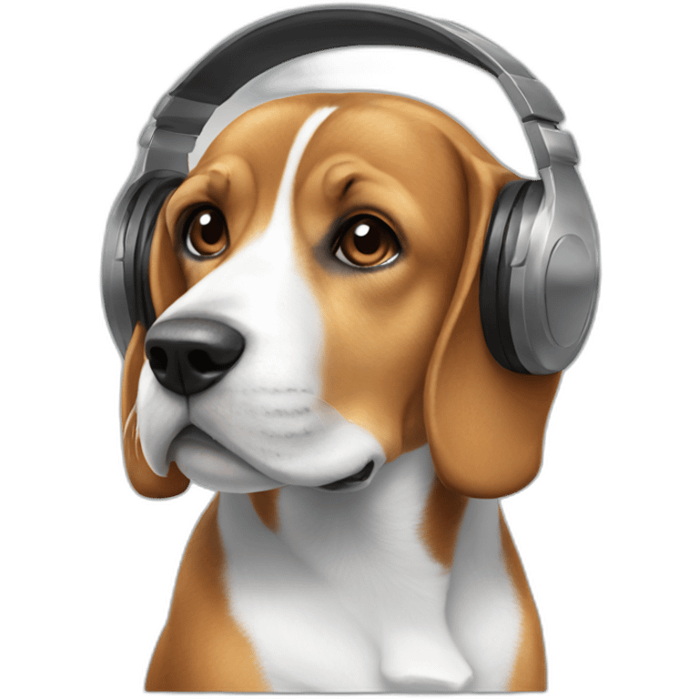 beagle in headphones emoji