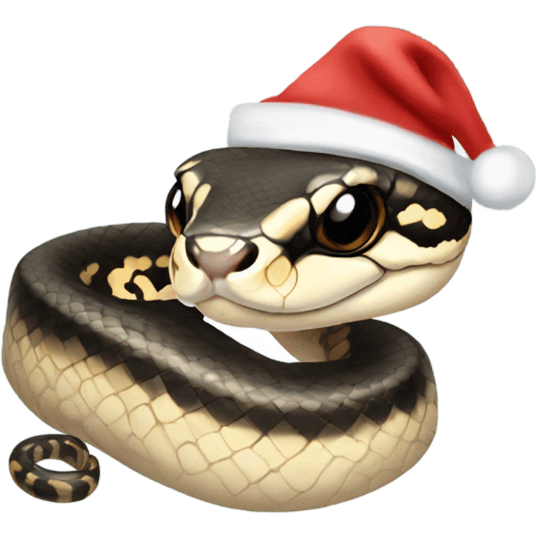 Ball python in Santa hat emoji