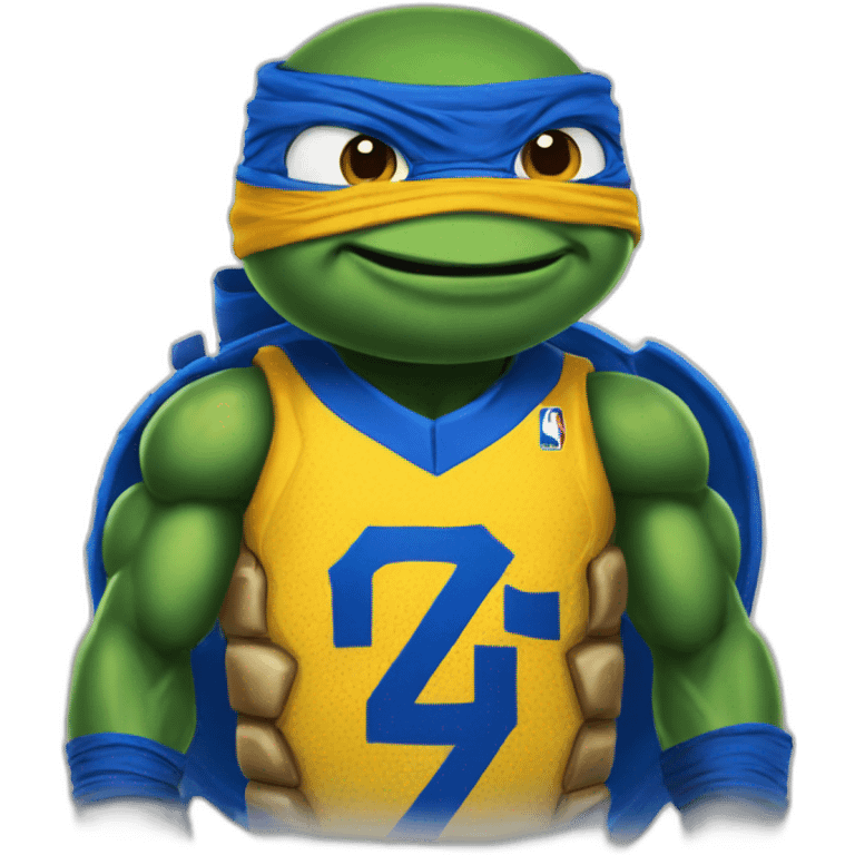 ninja turtle wearing a golden state jersey emoji