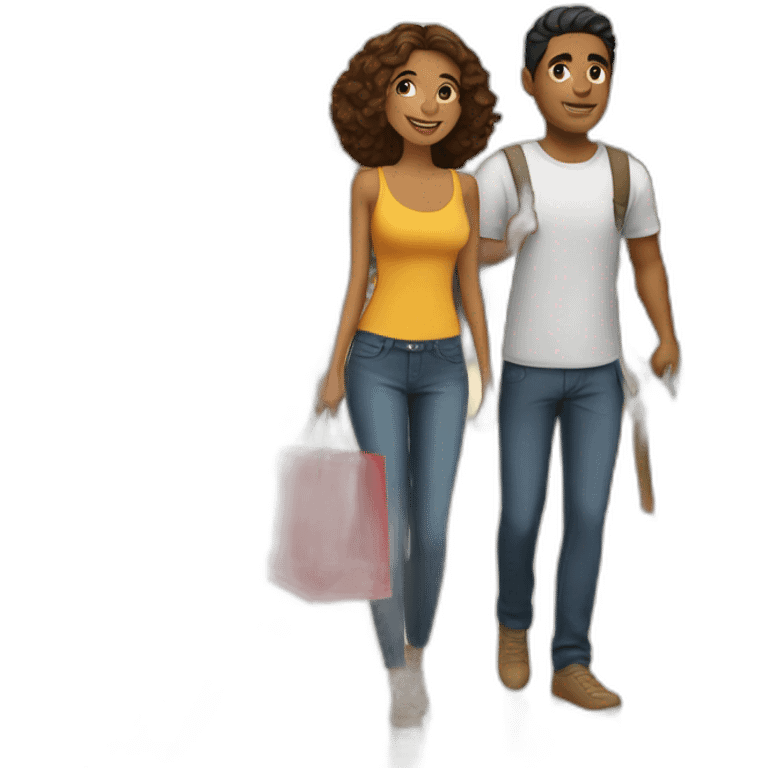 latin couple shopping together emoji