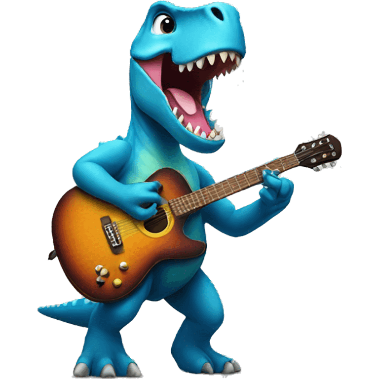 dinosaur playing guitar emoji