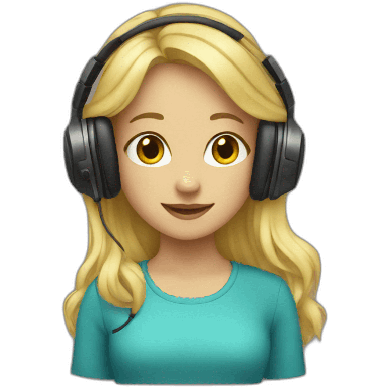 Blond girl in headphones emoji