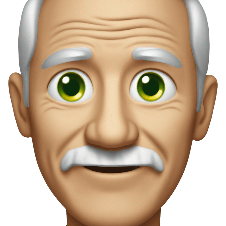 happy elderly man portrait with green eyes  emoji