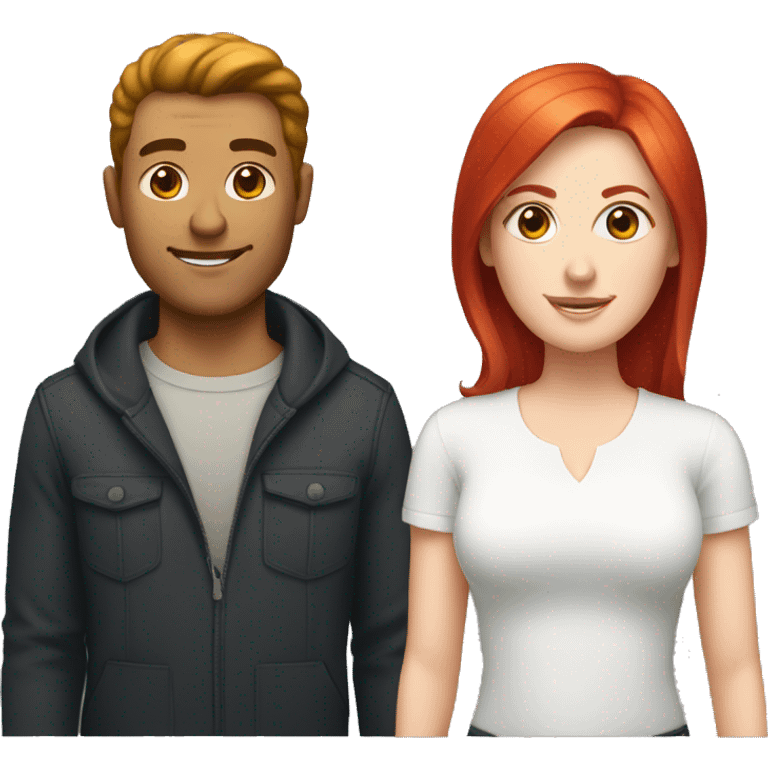 a gay man with short dark hair and a white woman with long red hair emoji