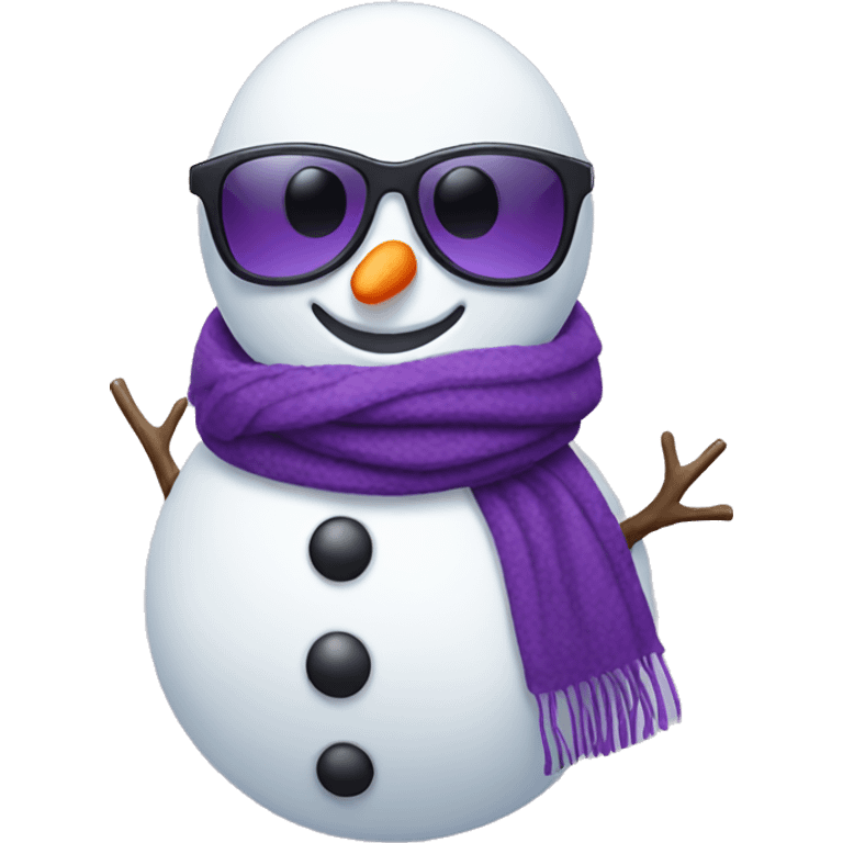 Snowman with purple sunglasses and scarf emoji