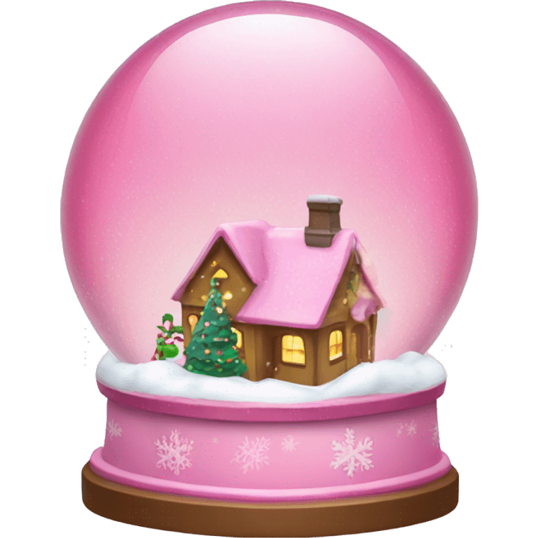 Pink Christmas snow globe emoji