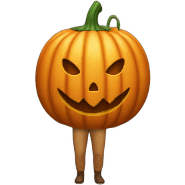 pumpkin head on human body emoji