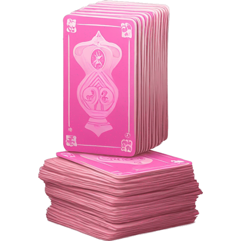 Pink tarot playing card stack emoji