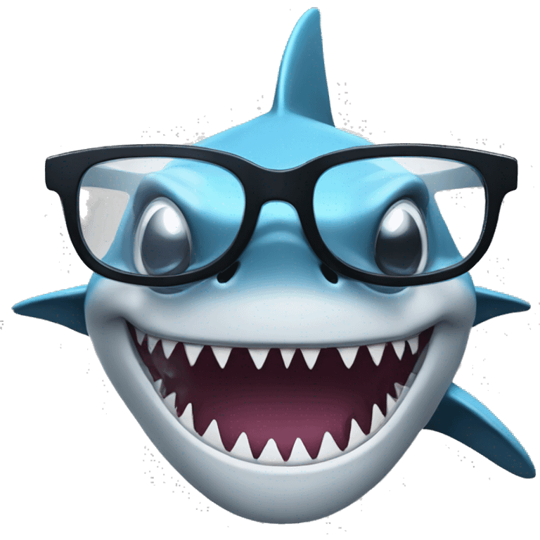 Shark with glasses on  emoji