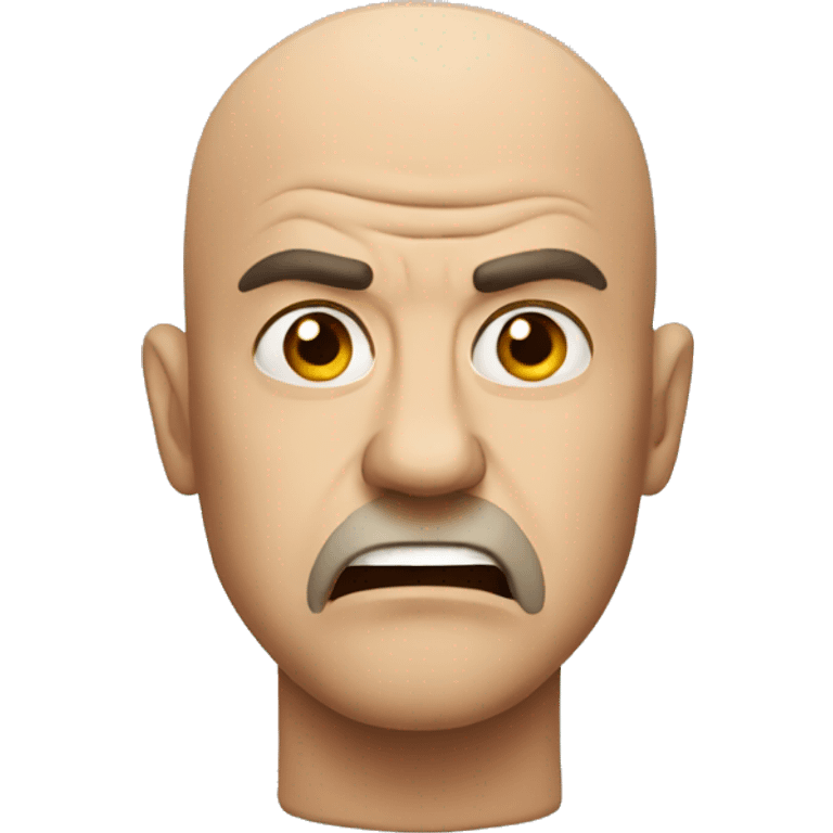 Angry bald man emoji