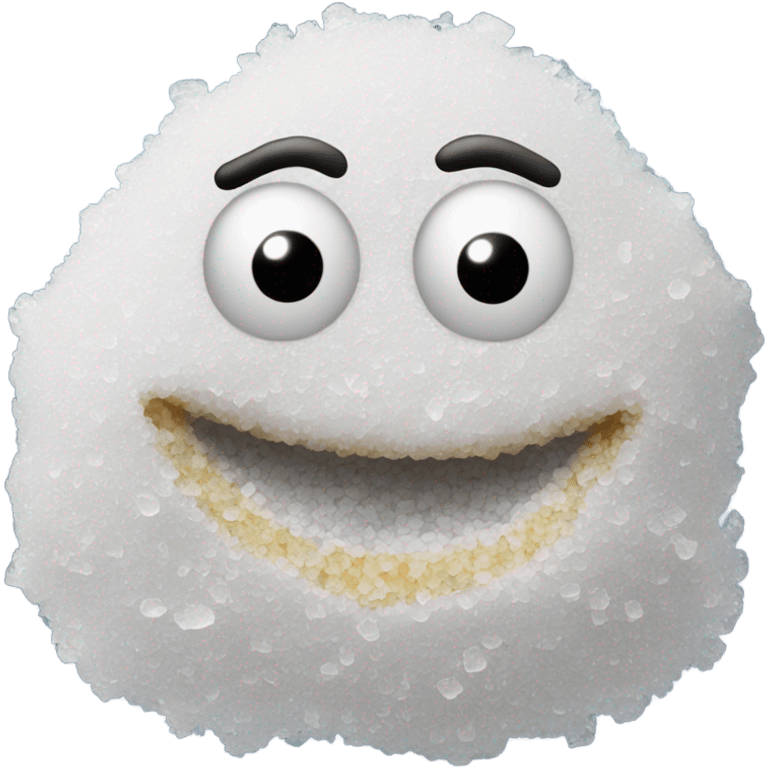 Funny face with a pile of salt emoji