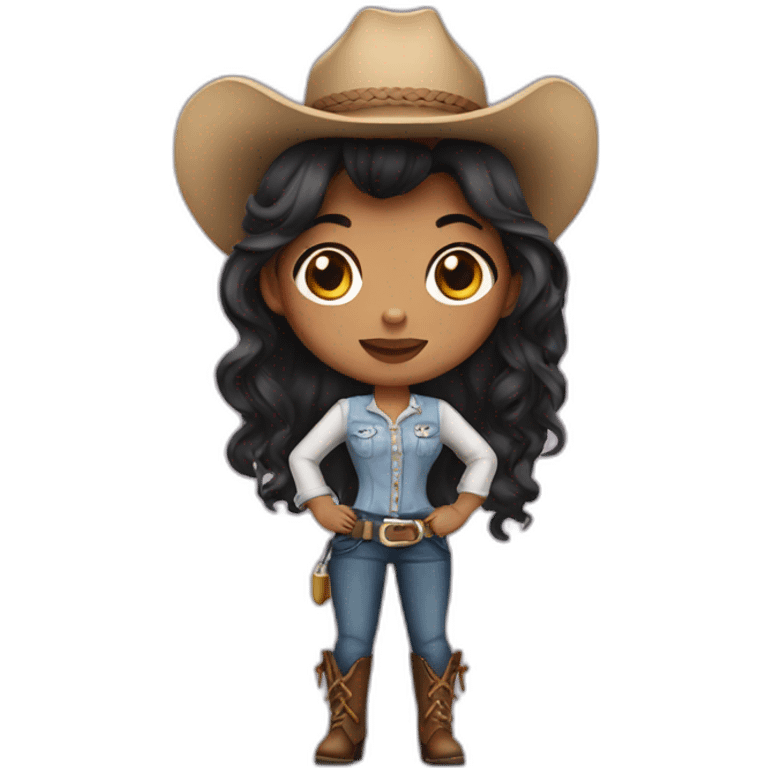 Cow girl blach hair emoji