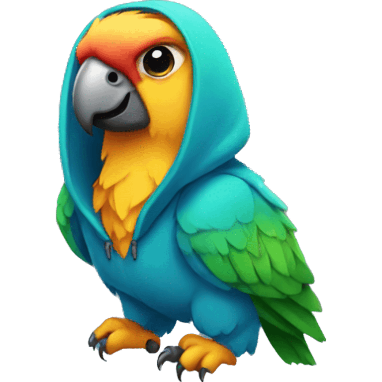 Parrot wearing a hoodie  emoji