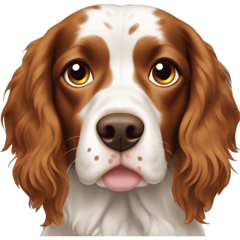 Long hair Brittany spaniel with spots emoji