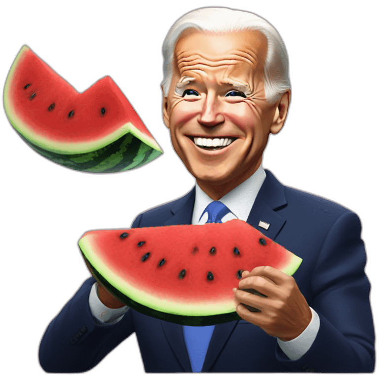 Joe Biden eats watermelon emoji