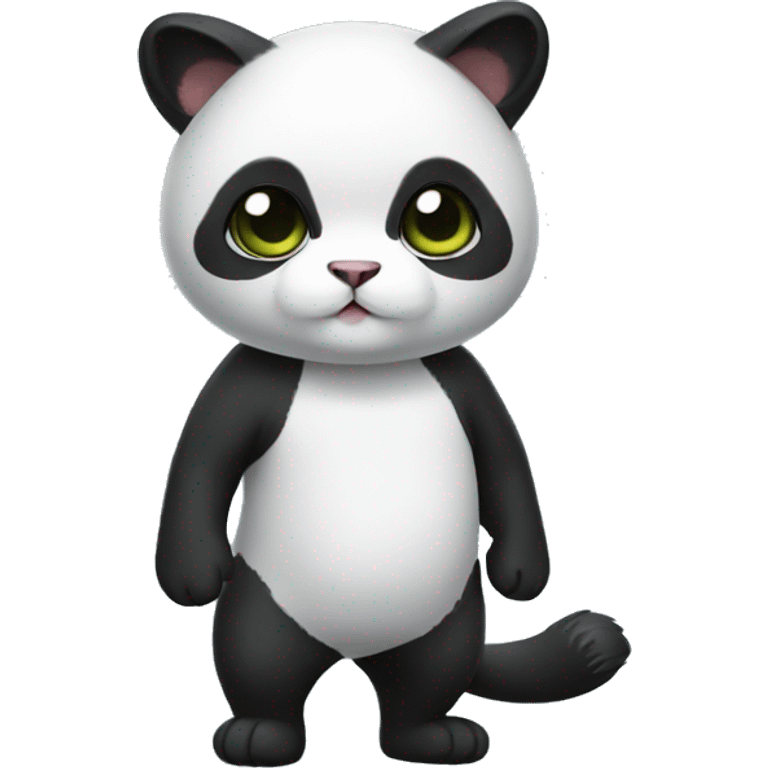 cute masked panda-cat-hybrid full body emoji