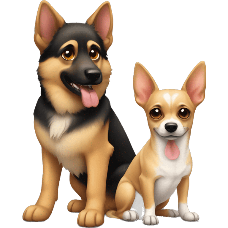 German Shepard and chihuahua emoji