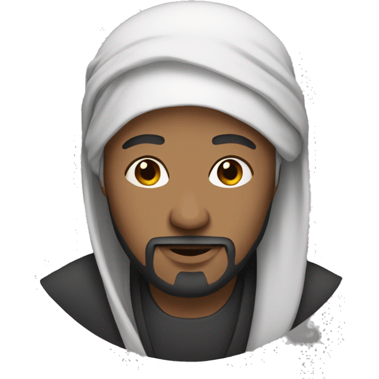 a man with hijab with goatee emoji