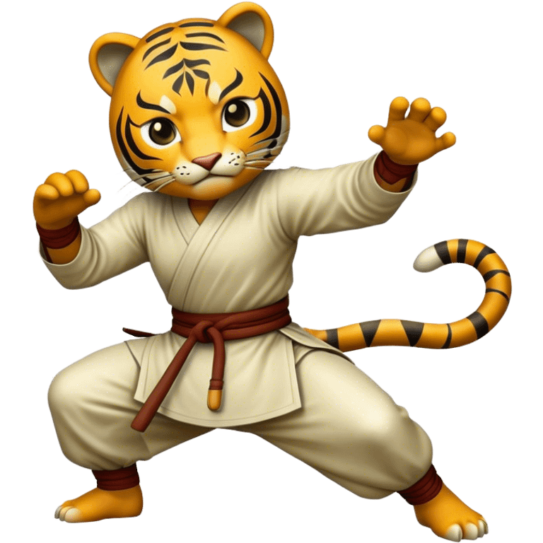 Cinematic Realistic Crouching Tiger, Hidden Dragon Pop Culture Emoji, showcasing a mystical portrayal of ancient martial arts rendered with dynamic textures and epic lighting. emoji