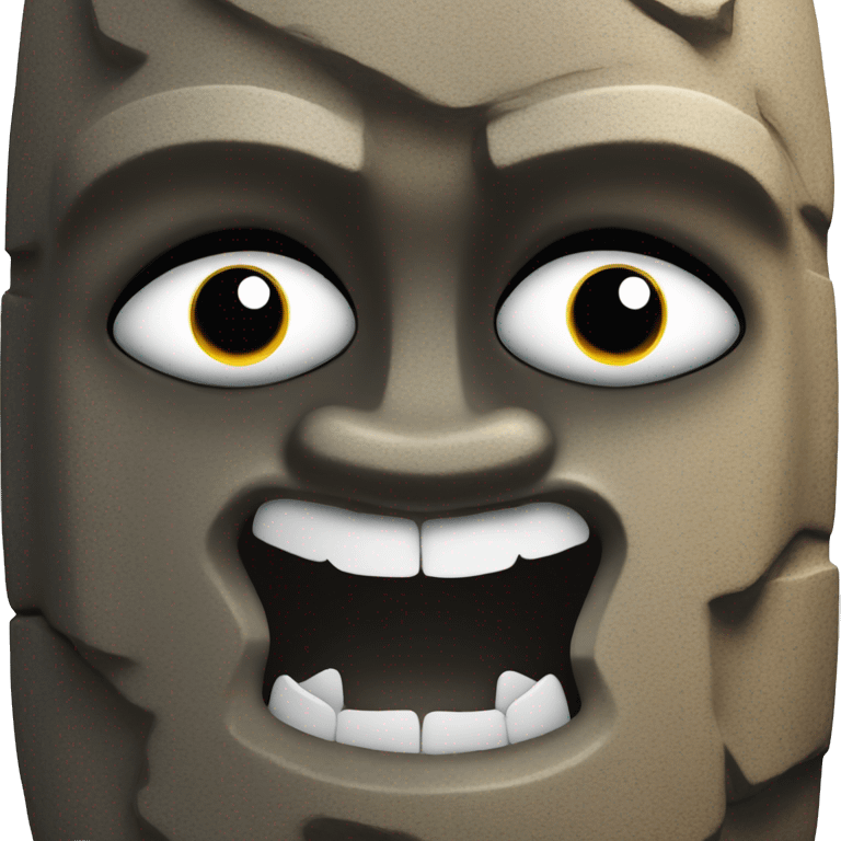 Easter Island head with teeth emoji