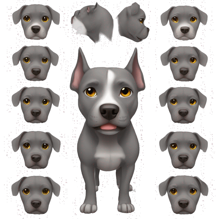 Grey pitbull without heute emoji