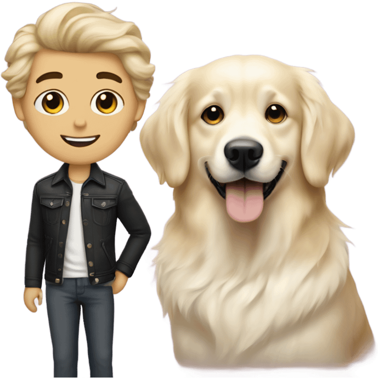 Jonas Brothers and English cream golden retriever  emoji