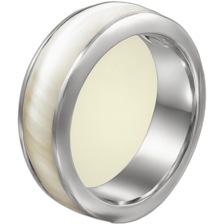 silver ring with white shell emoji