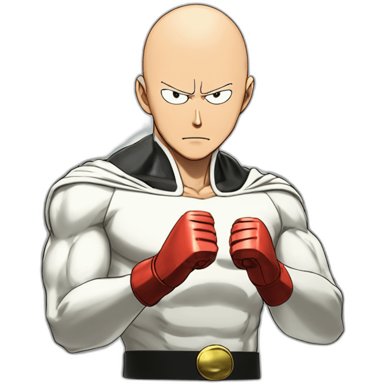 Saitama from one-punch-man punching an illuminati emoji