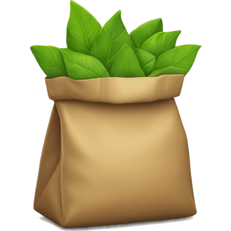 A bag of green leaves emoji