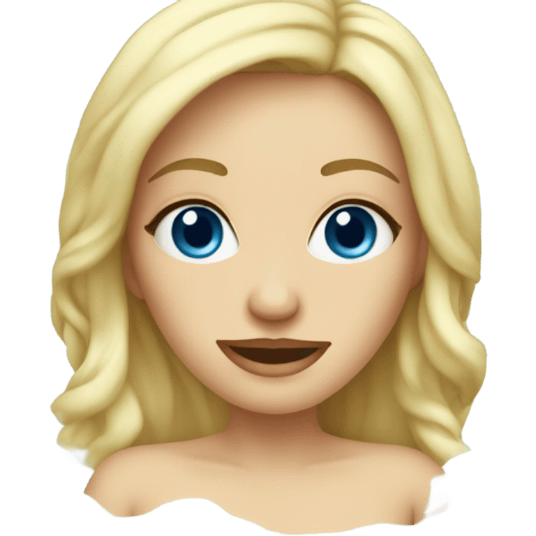 blonde blue-eyed lady in bath tub emoji