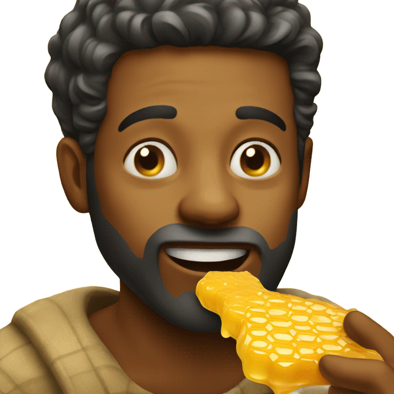 Man eating honey  emoji