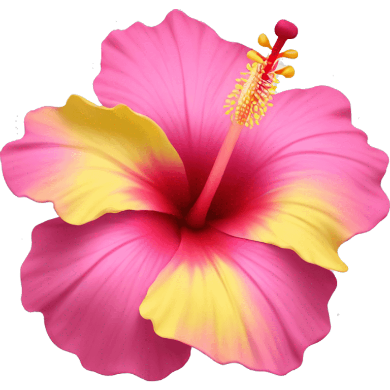 yellow and pink hibiscus flower emoji