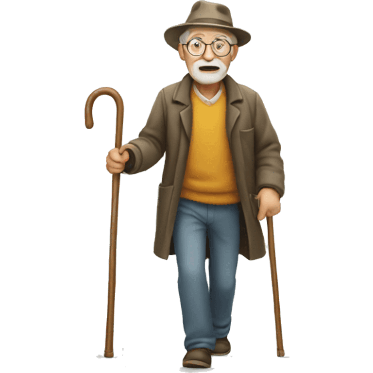 old man walking with cane emoji