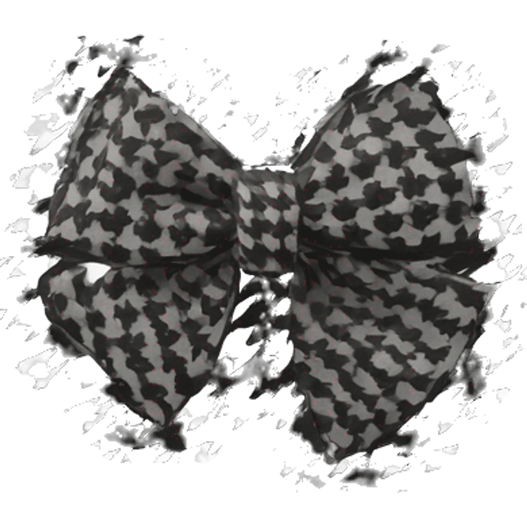 black and white houndstooth print bow emoji