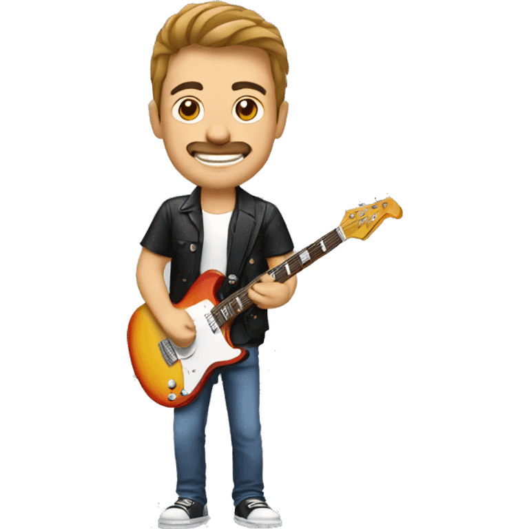 Guitarrista, moreno, guitarra eléctrica emoji