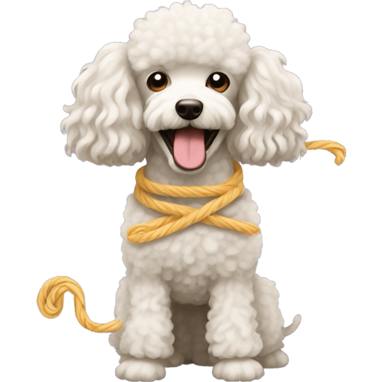 Poodle with a noodle emoji