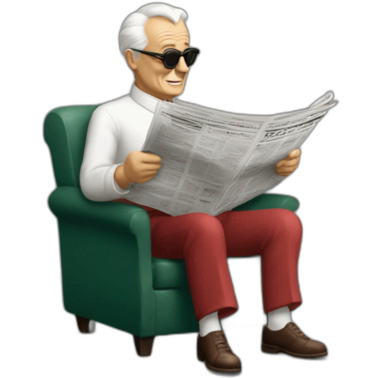 Enzo Ferrari reading his newspaper emoji