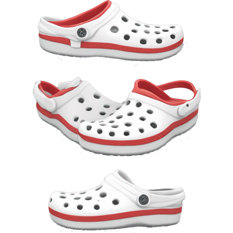 white shoes crocs change color to red emoji