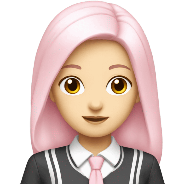 School girl uniform pink pastel and white  emoji