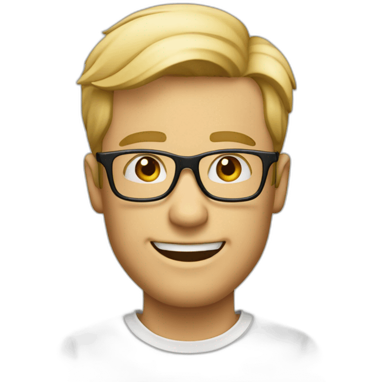 A. Blond beardes man with glasses, smiling emoji