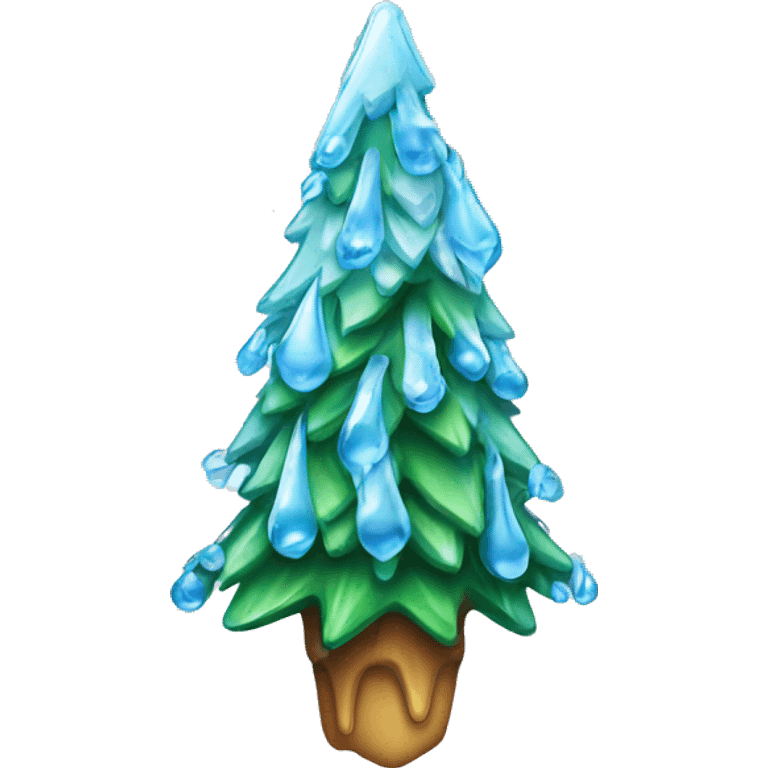 Christmas tree with icicles emoji