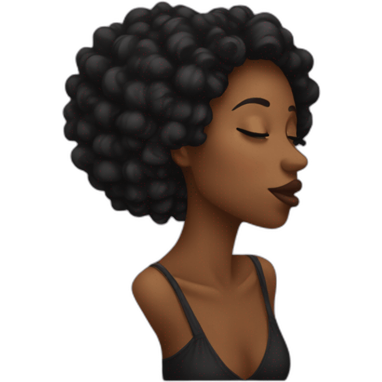 Black woman kiss emoji