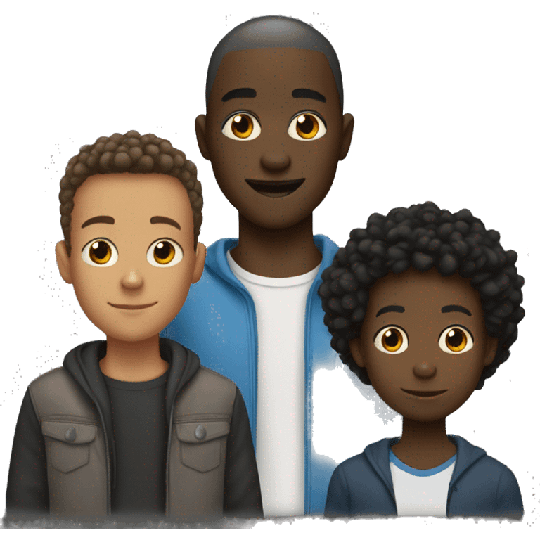 Black mon, white dad, black teen boy, black 7 year old black boy emoji