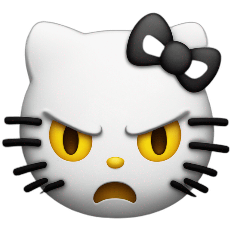 Hello kitty face ANGRY emoji